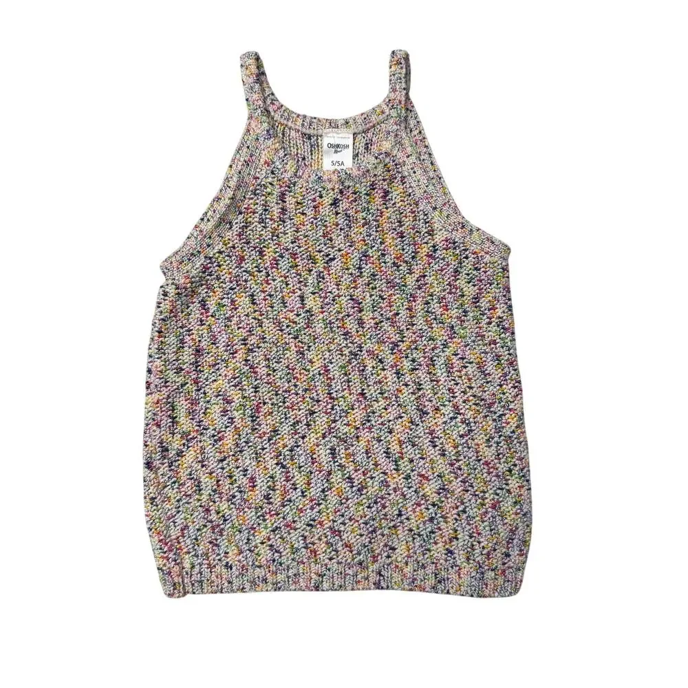 OshKosh B'gosh Multicolor Crochet Halter Sweater Tank Size 5/5A